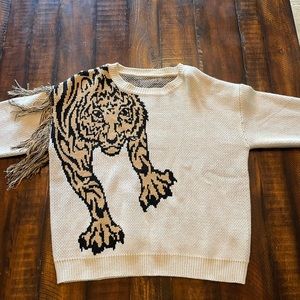 Cheetah Fringe Sweater